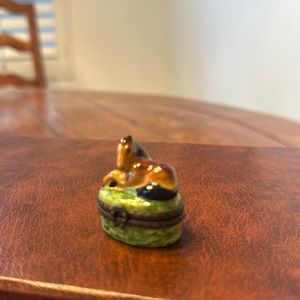 Limoges Box. Foal in Grass. Hand Painted.